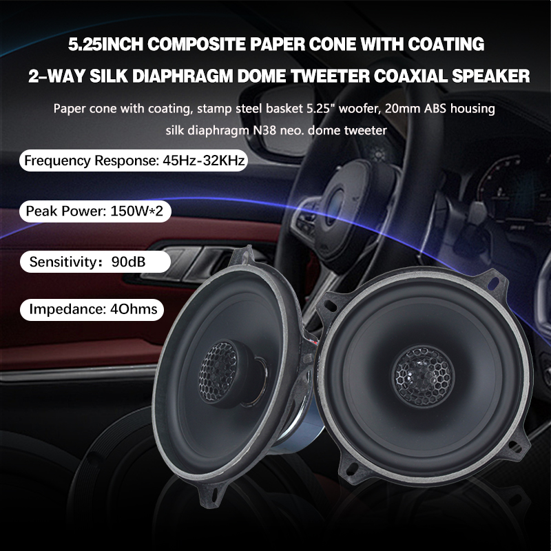 Car Audio Tweeter Silk Dome - Nominal Power 50W*2 5.25 inch 2-way