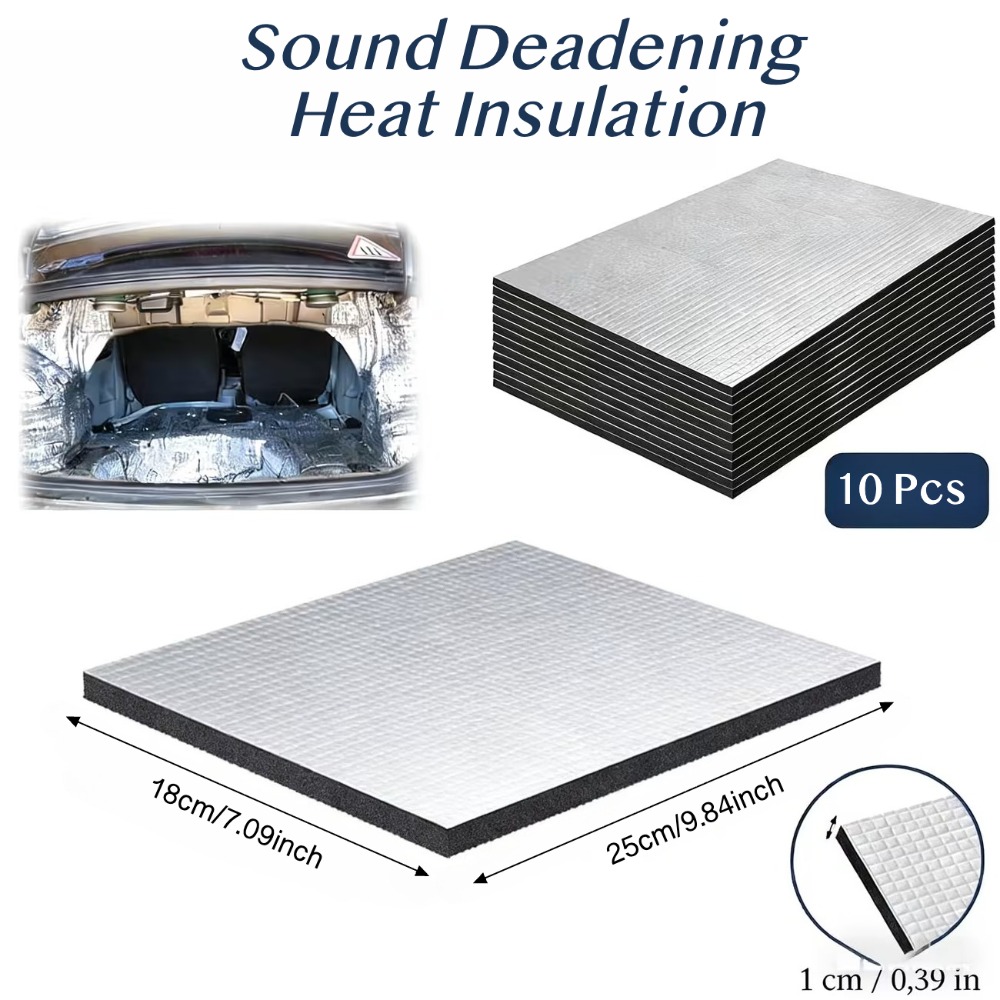 Car Audio Sound Deadening Mat - 10PCS 10mm Car Sound Deadening Mat