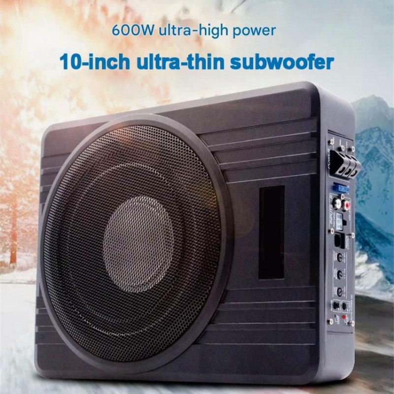 Under Seat Subwoofer Slim 8 Inch - 10-inch Car Subwoofer, 600-watt High-power Aluminum