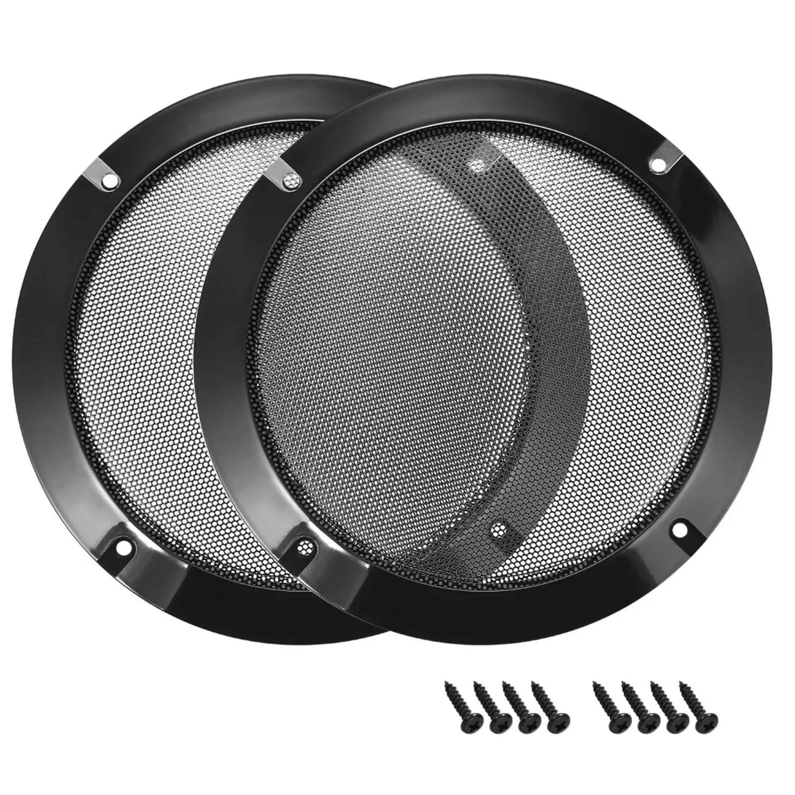 Car Subwoofer Grill Protector - 2Pcs 6.5 Inch Black Car Speaker