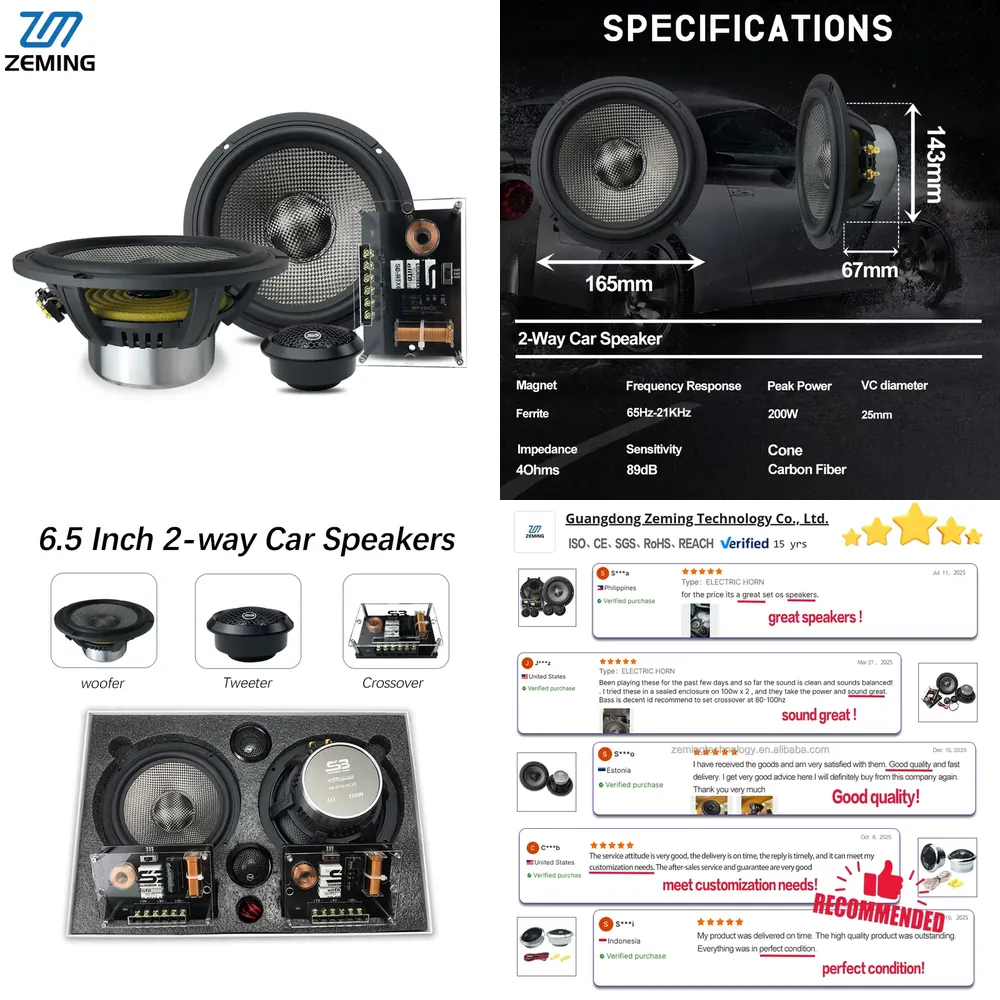 Car Audio Component Speaker 6.5 - New Arrival Zeming Audio Best OEM