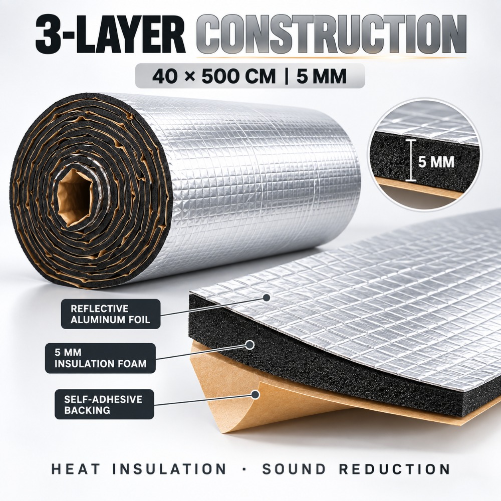Extra Long 40x500cm 5mm Self A - Car Audio Sound Deadening Mat recension och pris