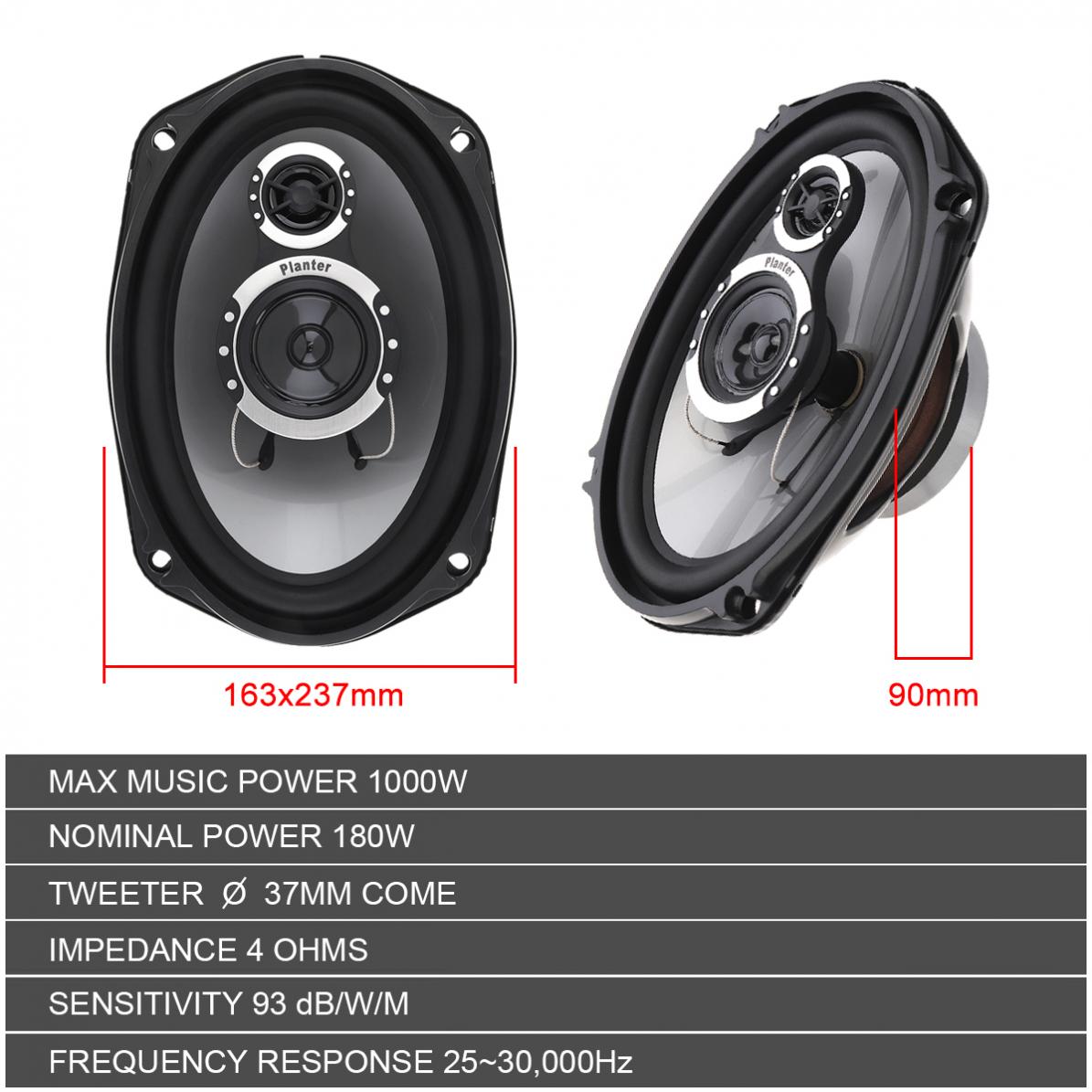 2pcs 6x9Inch 3 Way 1000W Car C - Car Coaxial Speaker 6X9 3 Way recension och pris