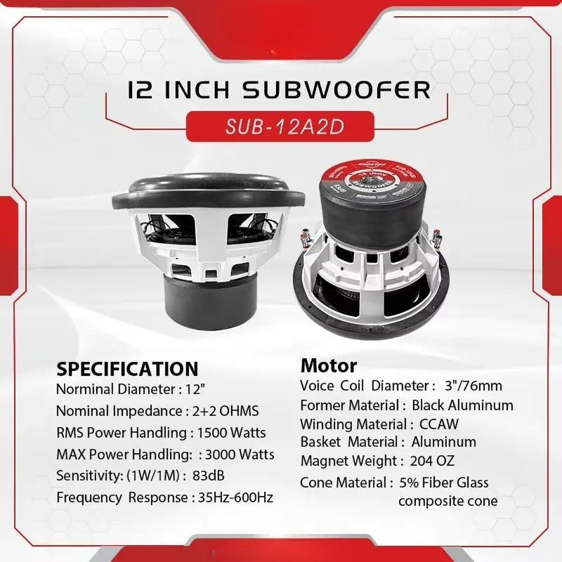 GRANVOZ 1500W 12 Inch Subwoofe - Car Subwoofer 12 Inch 1500W recension och pris