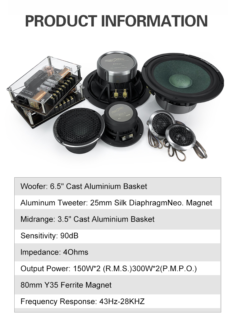 ZM-NK-ET653 RMS Power 100W*2 6 - Car Audio Component Speaker 6.5 recension och pris
